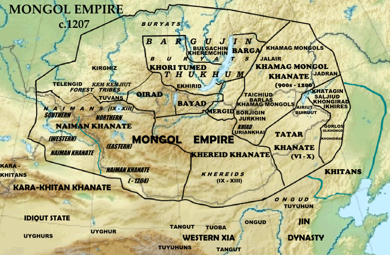 Imperio Mongol en 1207. Wikimedia Commons
